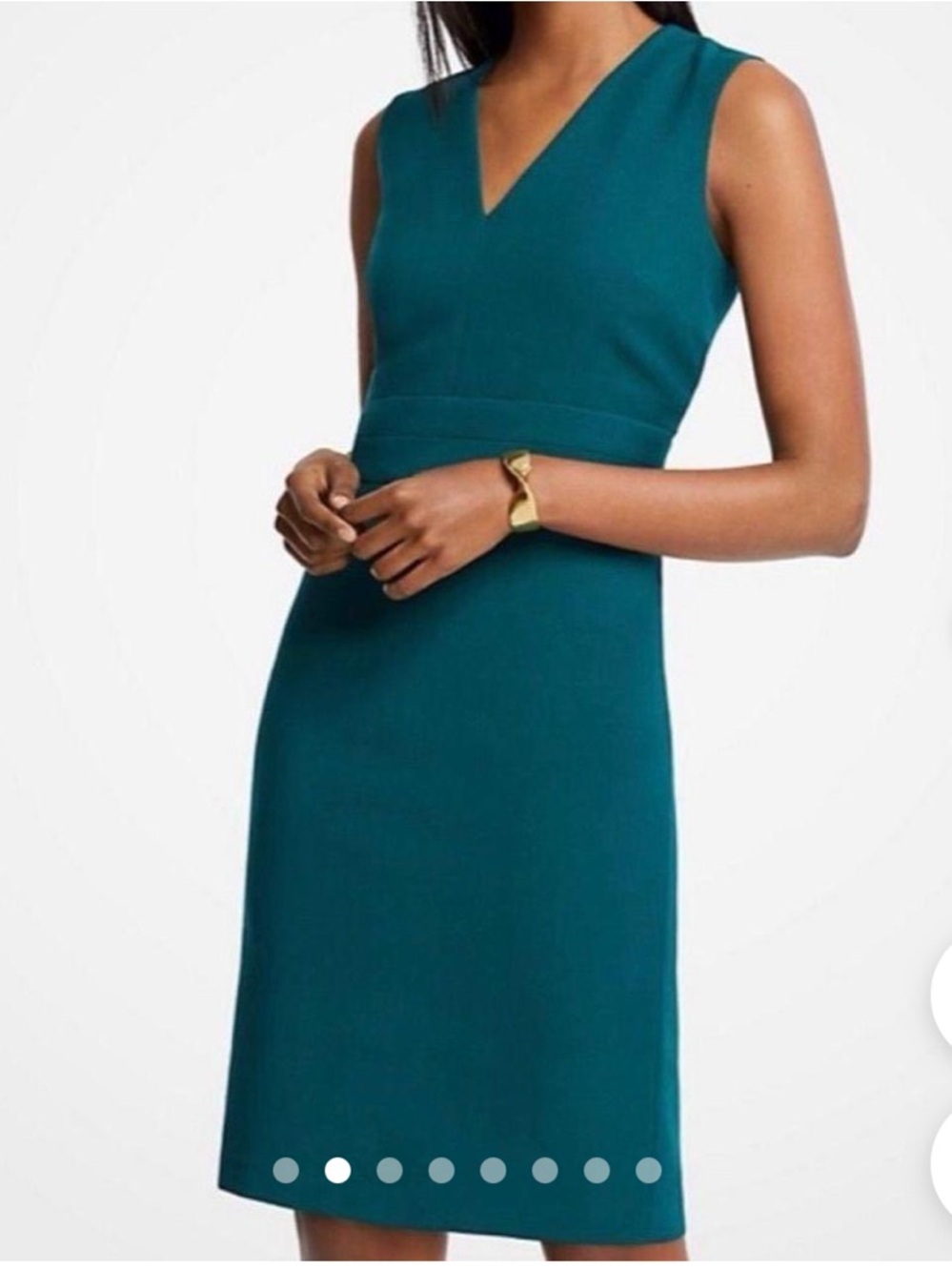 Ann Taylor - Doubleweave V-neck Sleeveless Sheath - Teal - size 8